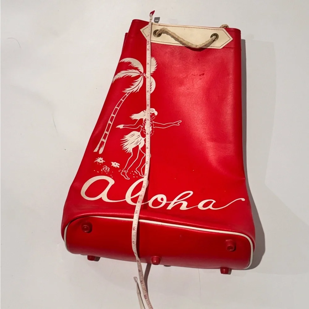Vintage Aloha Red Vinyl Tote Bag